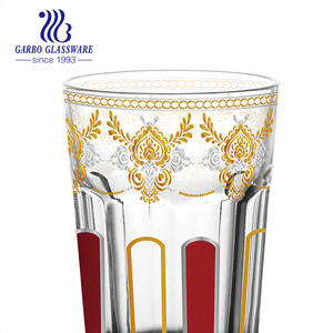 Nouvelle conception d'usine – Lot de 12 verres à thé marocains de luxe de 6 oz avec décalcomanie dorée personnalisée – Meilleures ventes – Ensemble de tasses à thé arabes - Product Image 3