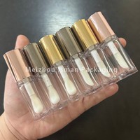 Tube de gloss à lèvres rond transparent ISMAN 6 ml avec grand applicateur, emballage vide pour gloss à lèvres blanc, noir, café, rose doré, logo personnalisé