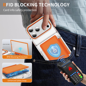 Funda Protectora para <span class=keywords><strong>iPhone</strong></span> 18 <span class=keywords><strong>Pro</strong></span> Max 17 16 con Bloqueo RFID, Ranura para Tarjetas, Soporte, Resistente a Impactos y Caídas - Product Image 2