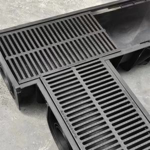 Canal de grille en <span class=keywords><strong>fonte</strong></span> de fer HDPE Trench Balcon Drain Polymère Fossé Gouttière d'eau de pluie Drains hautement durables - Product Image 3