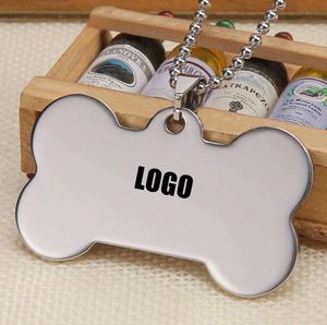 Modern Durable Customized Logo Pet ID Tag Stainless Steel Titanium Dog Tag Necklace Advertising Promotion Small <b>Gifts</b> - Product Image 1