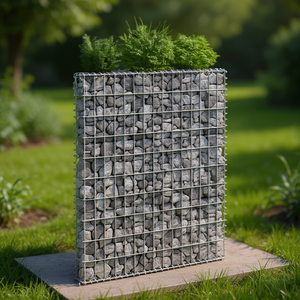 Bac à légumes surélevé en gabion trapézoïdal 31,5x7,9x39,4 en acier galvanisé pour jardinage - Product Image 2