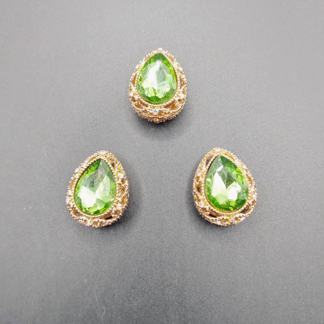 Plaqué Or - Diamant Vert Transparent