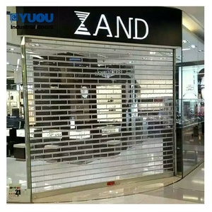 Puerta Enrollable de Policarbonato <span class=keywords><strong>Transparente</strong></span> de Alta Seguridad, Comercial, Plegable de <span class=keywords><strong>Aluminio</strong></span> con Láminas de Cristal de PC - Product Image 3
