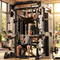 Máquina Multifuncional Smith Trainer para Gimnasio en Casa, Equipo de Fuerza de Acero Inoxidable para Entrenamiento de Pecho, Piernas y Espalda