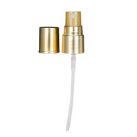 Pompe pulvérisatrice de parfum en aluminium 18/410, demi-couvercle or/argent, atomiseur à brume fine avec tube de remplissage pour flacon de parfum en verre, vente en gros