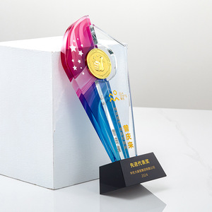 Crystal Trophy Five Pointed <b>Star</b> Metal <b>Badge</b> Laser Engraved 255mm Durable Business Gift Award - Product Image 3