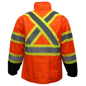 Veste bomber de sécurité matelassée d'hiver personnalisable avec logo ANSI, haute visibilité, réfléchissante, imperméable, tissu Oxford 300D pour la sécurité - Product Image 3