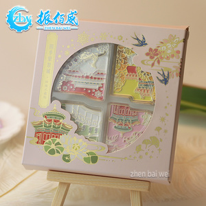Ciudad Prohibida Four Seasons Splicing 3D Esmalte suave Pegatinas magnéticas para refrigerador Pegatinas de refrigerador de metal personalizadas - Product Image 4