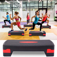 Plataforma de Step Aeróbico Ajustable, Stepper para Ejercicio y Fitness con Superficie Antideslizante