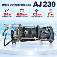 Nouveau système de propulsion à jet d'eau marine AJ230 260HP 190kW 4600RPM à flux mixte pour bateau de travail, de sauvetage et de patrouille RIB