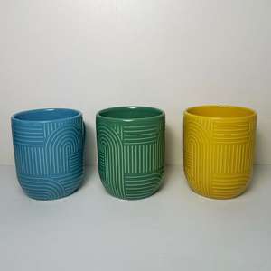 Zibo Ceramic <b>Mugs</b> Round Single Cup With Handle Custom Color Promotional Drinkware - Product Image 2