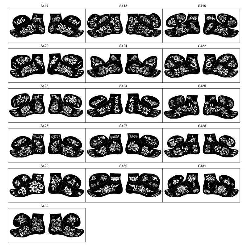 Профессиональный арабский виниловый шаблон большой полной руки ноги татуировки хной Трафарет наклейка