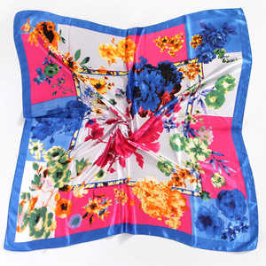 2025 Euro Style Hijab Satin <strong>Scarf</strong> <strong>Women</strong> <strong>Silk</strong> Scarfs Foulard Square Head Wraps New Fashion Shawl 90*90cm - Product Image 3
