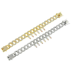 Water drop shaped full exaggerated cool Cuban chain <b>bracelet</b>, personalized hip hop punk style <b>bracelet</b> - Product Image 5