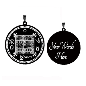 Talisman Carré magique de Vénus Sceau de Vénus Amulette puissante Cadeau original Esotérisme Pendentif en acier inoxydable découpé au laser Collier - Product Image 6