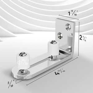 Puerta <span class=keywords><strong>corredera</strong></span> ajustable para Granero, guía de suelo inferior, cromo cepillado, rodamientos de bolas de montaje en pared, accesorios de ventana de puerta plana al ras - Product Image 5