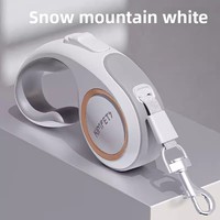 Laisse rétractable pour chien - Corde en nylon durable pour la randonnée avec poignée antidérapante et frein et verrouillage à un bouton, course à pied et promenades quotidiennes