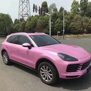 TSAUTOP ROHS 1,52*18m Brillo Iridiscente Láser Rosa Car Wrap Best Wraps