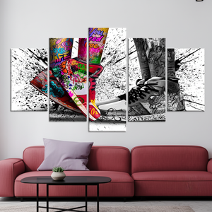 Elegant Printed <b>Canvas</b> Artwork: Modern <b>Abstract</b> Design for Home Decor,SET OF 5 MIX <b>CANVAS</b> - Product Image 3