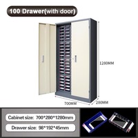 LEADLOONG - Archivador Metálico Resistente con 100 Cajones, 700*280*1280 mm, Organizador para Herramientas, Joyas, Piezas de Garaje, para Sala de Estar