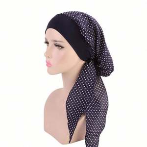 En gros, Bonnet chimio en coton imprimé style pastoral africain pour femmes, avec bandeau élastique, bonnet hijab à capuche et turban - Product Image 1