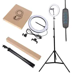 6/10/12 inch live broadcast photography fill light 26cm LED live beauty circular selfie ring light with holder and 210cm tripod