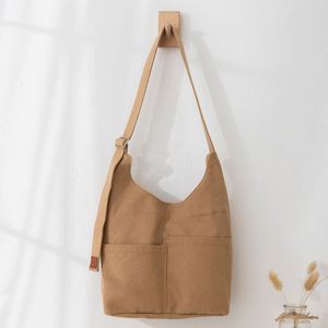 Sac de travail en toile tendance grande capacité, sac bandoulière simple couleur unie pour les trajets quotidiens, idéal pour l'hiver, l'été, la plage et les voyages - Product Image 5