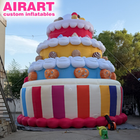 Gâteaux gonflables géants personnalisés pour anniversaire, décoration extérieure, ballon décoratif, gâteau gonflable de qualité commerciale