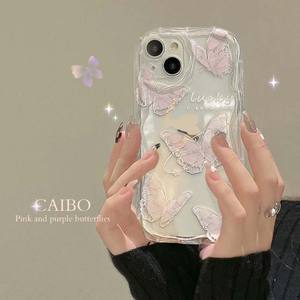 เคสฝาหลังโทรศัพท์ TPU นิ่มพิมพ์ลายรูปผีเสื้อ<span class=keywords><strong>ที่</strong></span>โชคดีรัดกุมสำหรับ iPhone 8 x XR XS 11 12 13 14 15 16 PRO MAX - Product Image 2