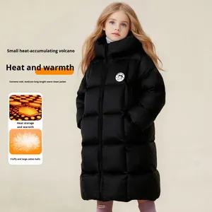Veste et <span class=keywords><strong>manteau</strong></span> à capuche en velours pour enfants de 90 cm, épaissi, pour filles, <span class=keywords><strong>mi</strong></span>-longue, à accumulation de chaleur, doudoune pour filles - Vêtements d'extérieur - Product Image 4