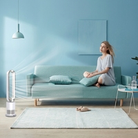 Kipas Pemurni Udara Sirkulasi Listrik Portabel, Pembersih Udara Cerdas dengan Filter Hepa, Ventilator, Kipas Tanpa Baling-Baling Alami, Remote