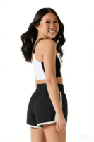 Camisetas y Tops Personalizados con Pedrería, Ropa Negra y Blanca con Diseño Personalizado, Ropa Brillante para Prácticas de Animadoras, Pantalones Cortos, 2 Conjuntos, Uniformes
