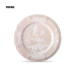 White Ink Vintage Decorative Plant Dishes Ceramic Porcelain Luxury <b>Dinnerware</b> Set Custom Italian Style Bone China Eco-Friendly - Product Image 5