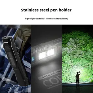 مصباح يدوي LED خارجي مقاوم للماء IP65 قابل لإعادة الشحن، ضوء قوي صغير محمول للعمل والمنزل وحالات انقطاع التيار الكهربائي والطوارئ - Product Image 3