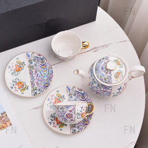 Tasse à café en céramique de luxe royale 200 ml avec soucoupe, ensemble personnalisé pour le thé de l'après-midi et les boissons - Product Image 6