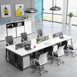 Table <span class=keywords><strong>de</strong></span> réunion compacte en bois <span class=keywords><strong>de</strong></span> style moderne en forme <span class=keywords><strong>de</strong></span> L avec tiroirs <span class=keywords><strong>de</strong></span> rangement, bureau modulaire pour employés - Product Image 2