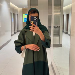 2023 all'ingrosso disegni kleid turquie abbigliamento islamico femmes robe musulmane lusso <span class=keywords><strong>2</strong></span> pezzo dubai donna musulmano abito aperto abaya