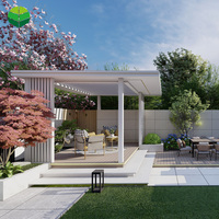 La pergola motorisée en aluminium imperméable couvre le belvédère de toit de persienne de parasol avec le cadre enduit de poudre de louvre