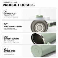 Gobelet isotherme personnalisé à double paroi de 40 oz, tasse de voyage en acier inoxydable de 30 oz et 40 oz avec poignée et couvercle à paille rabattable