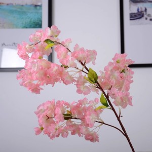 Branches de fleurs de cerisier artificielles, arbres de fleurs de cerisier en plastique décoration de mariage <span class=keywords><strong>plafond</strong></span> fleur de pêcher décoration de <span class=keywords><strong>salon</strong></span> - Product Image 1