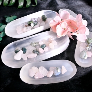 Cuenco Ovalado de Selenita de Alta Calidad, Cristal Curativo Natural Pulido, Artesanía Popular, Regalos con Fragmentos, Estilo Feng Shui, Venta al por Mayor - Product Image 2
