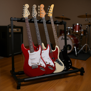 Soporte plegable para guitarra Grack 5N1, soporte metálico para múltiples guitarras eléctricas y acústicas - Product Image 2