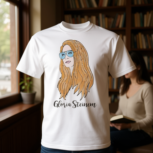 T-shirt avec illustration artistique vintage en aquarelle, icône féministe, design Gloria Steinem - Product Image 3