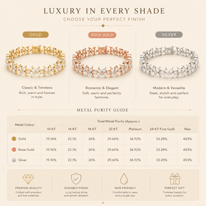 Elegante Brazalete de Tenis Dorado con Diamantes Florales, Diseño de Racimo de Flores con Corte Marquesa, Joyería de Lujo, Regalo para Mujer - Product Image 6