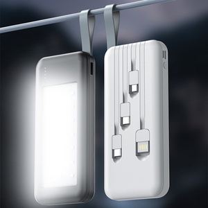 Lampe de camping extérieure et chargeur mobile 10000mAh 30000mAh 10W, batterie externe multifonctionnelle avec logo personnalisé et 4 câbles - Product Image 3