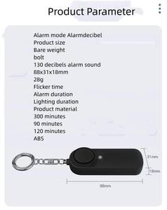 Saku keamanan pertahanan diri keselamatan Alarm pribadi ulasan alarm pribadi gantungan kunci kustom dengan Senter obor - Product Image 4