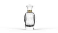 Flacon de parfum ovale de luxe côtelé vide avec bouchon décoratif évasé, couleur personnalisable