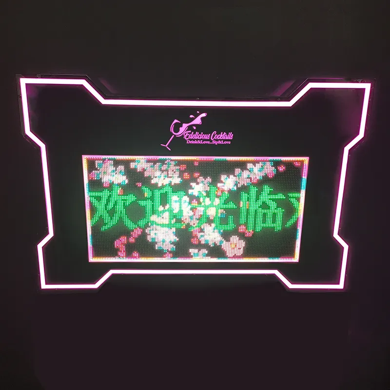 Placa de mensagens VIP LED de alta qualidade com gradiente de cores personalizado de fabricação de fábrica para clube noturno LED garrafa apresentador
