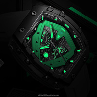 Мужские кварцевые часы-хронограф TIMEARTX с силиконовым ремешком, спортивные, светящиеся, с датой, с большим циферблатом, модель TA-5690